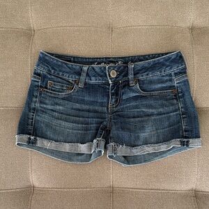 American Eagle Outfitters Women's Dark Blue Jean Shorts